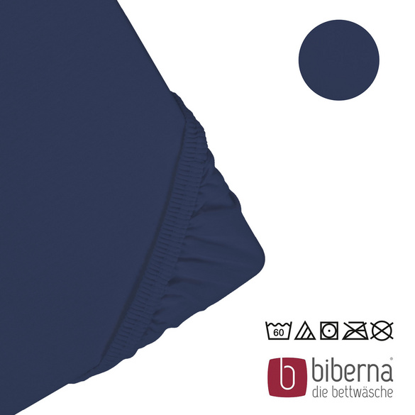 biberna Jersey-Elastic-Spannbetttuch marine, 1x 120x200 cm - 130x220 cm