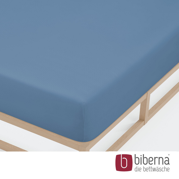 biberna Jersey-Elastic-Spannbetttuch azurblau, 1x 120x200 cm - 130x220 cm