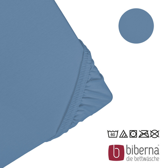 biberna Jersey-Elastic-Spannbetttuch azurblau, 1x 120x200 cm - 130x220 cm