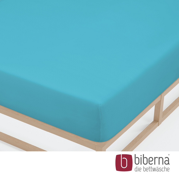 biberna Jersey-Elastic-Spannbetttuch türkis, 1x 120x200 cm - 130x220 cm