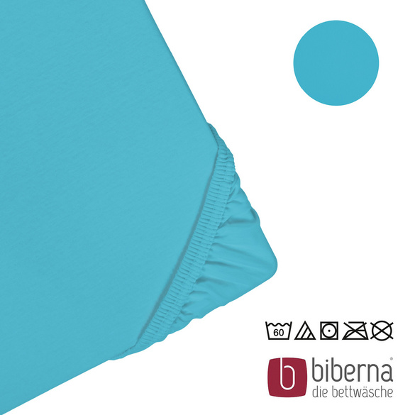 biberna Jersey-Elastic-Spannbetttuch türkis, 1x 120x200 cm - 130x220 cm