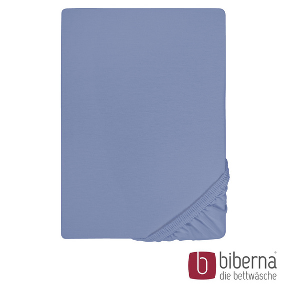 biberna Jersey-Elastic-Spannbetttuch blau, 1x 120x200 cm - 130x220 cm