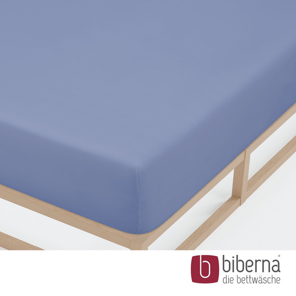 biberna Jersey-Elastic-Spannbetttuch blau, 1x 120x200 cm - 130x220 cm