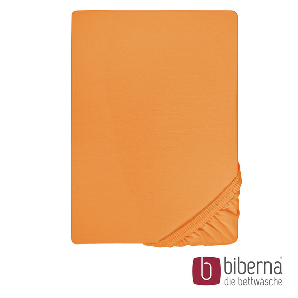 biberna Feinjersey-Spannbetttuch nektarine, 1x 90x190 cm - 100x200 cm