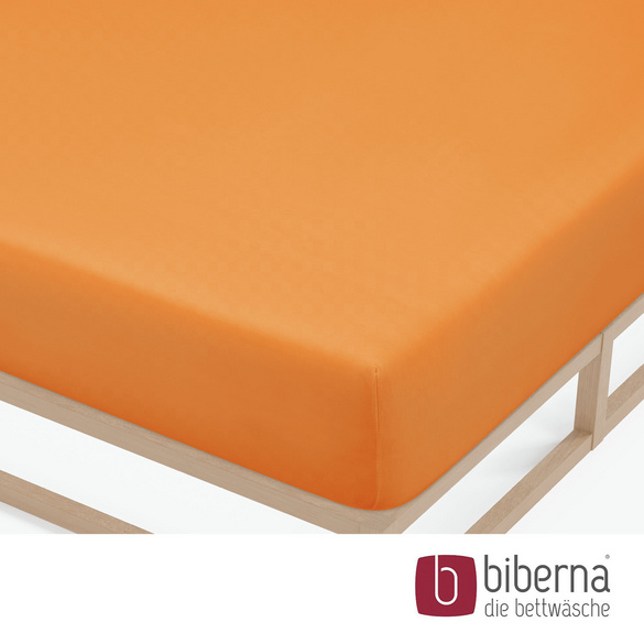 biberna Feinjersey-Spannbetttuch nektarine, 1x 140x200 cm - 160x200 cm