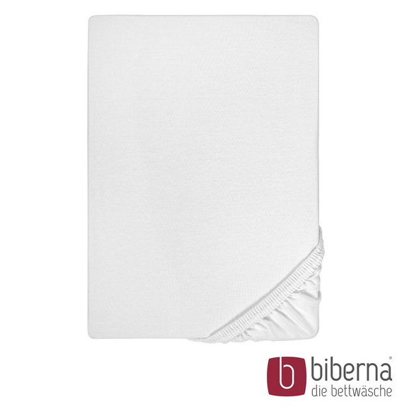 biberna Jersey-Elastic-Spannbetttuch weiss, 1x 140x200 cm - 160x220 cm