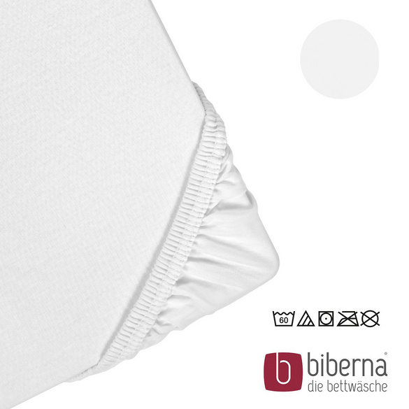 biberna Jersey-Elastic-Spannbetttuch weiss, 1x 120x200 cm - 130x220 cm