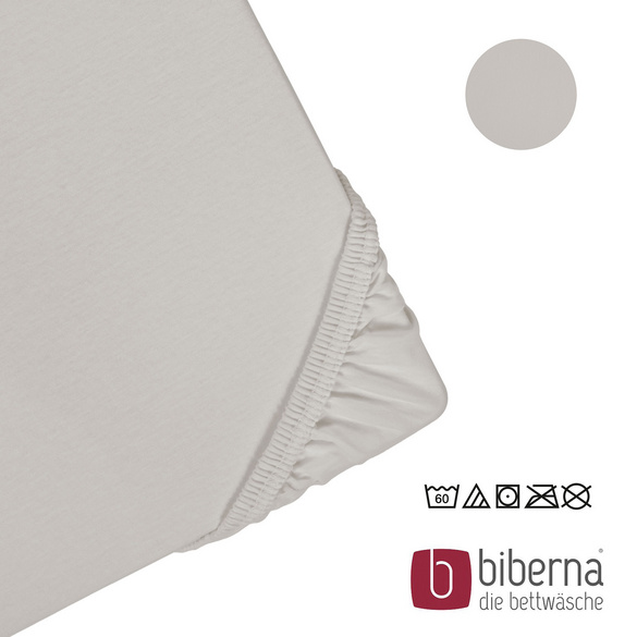 biberna Jersey-Elastic-Spannbetttuch sturmgrau, 1x 180x200 cm - 200x220 cm