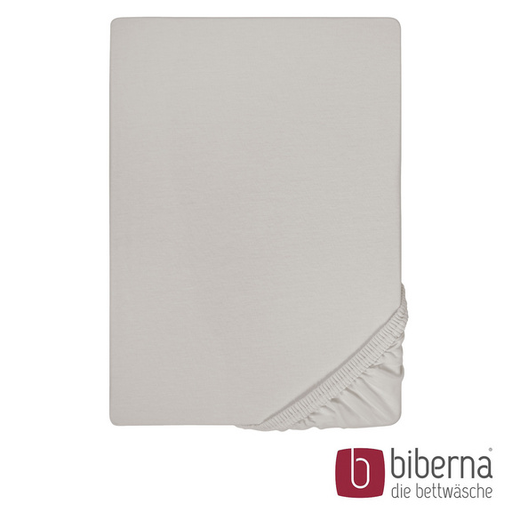 biberna Jersey-Elastic-Spannbetttuch sturmgrau, 1x 140x200 cm - 160x220 cm