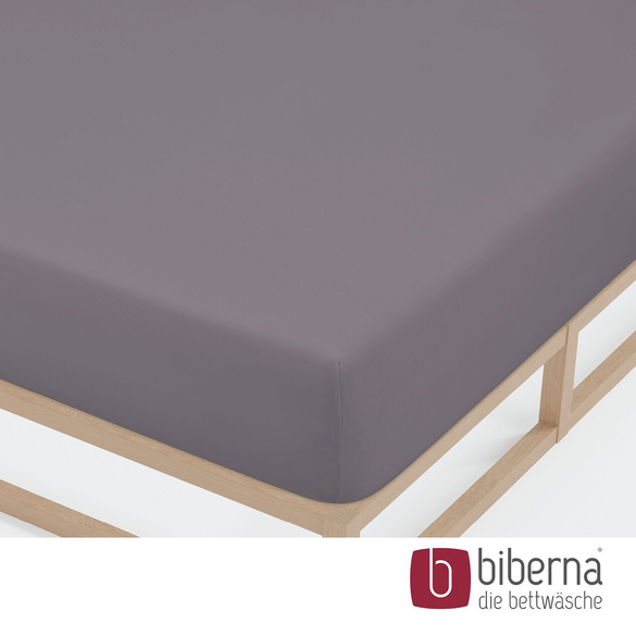 biberna Jersey-Elastic-Spannbetttuch silber/grau, 1x 90x190 cm - 100x220 cm