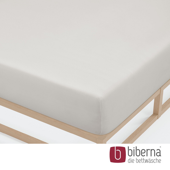 biberna Jersey-Elastic-Spannbetttuch grau, 1x 180x200 cm - 200x220 cm