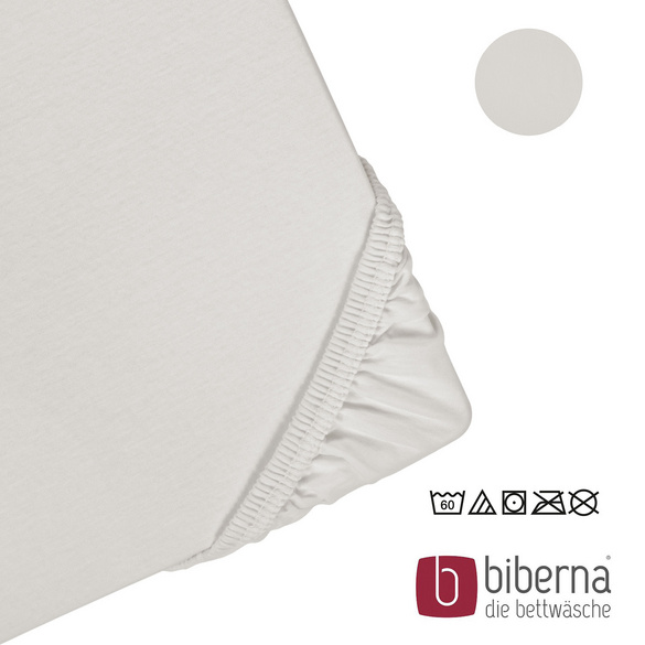 biberna Jersey-Elastic-Spannbetttuch grau, 1x 140x200 cm - 160x220 cm