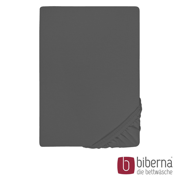 biberna Jersey-Elastic-Spannbetttuch titanium, 1x 180x200 cm - 200x220 cm