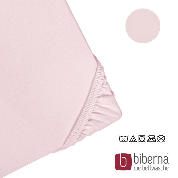 biberna Jersey-Elastic-Spannbetttuch rose, 1x 180x200 cm - 200x220 cm