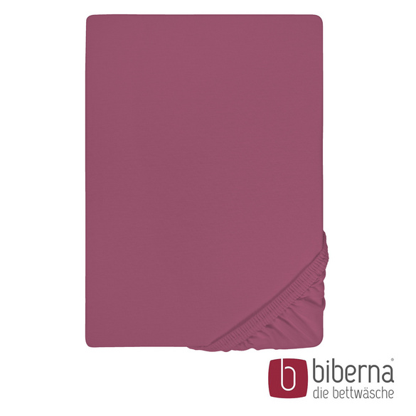 biberna Jersey-Elastic-Spannbetttuch brombeer, 1x 90x190 cm - 100x220 cm