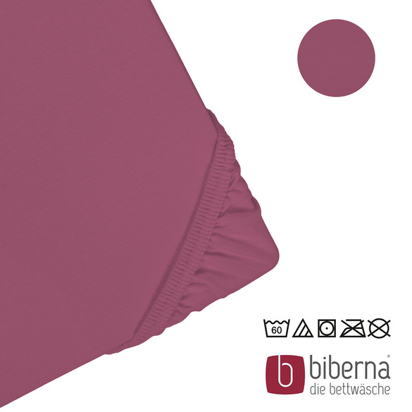 biberna Jersey-Elastic-Spannbetttuch brombeer, 1x 90x190 cm - 100x220 cm