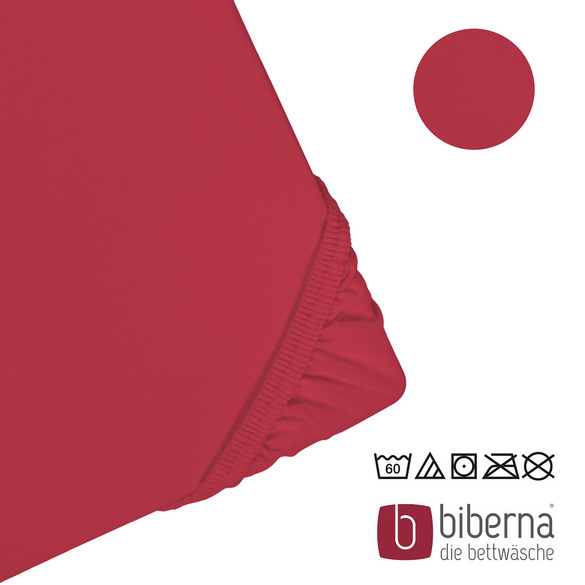 biberna Jersey-Elastic-Spannbetttuch rubin, 1x 140x200 cm - 160x220 cm