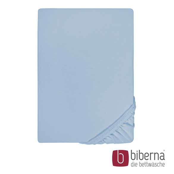 biberna Jersey-Elastic-Spannbetttuch eisblau, 1x 90x190 cm - 100x220 cm