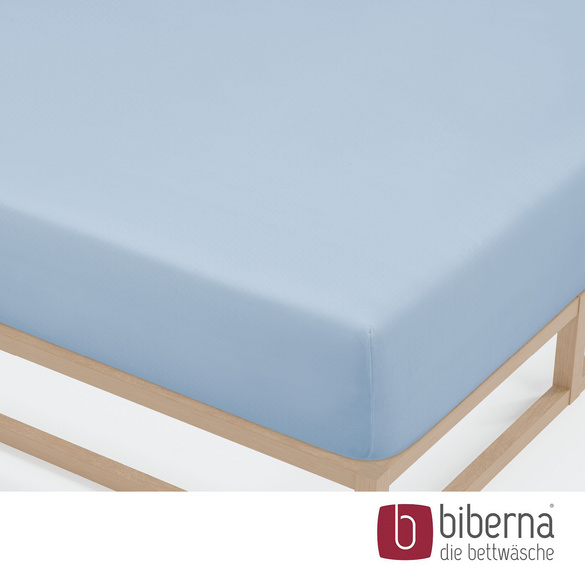 biberna Jersey-Elastic-Spannbetttuch eisblau, 1x 90x190 cm - 100x220 cm