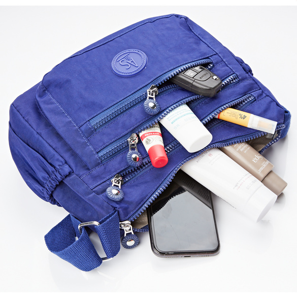 Nylon-Umhängetasche "Inga" mit RFID-Schutz marine