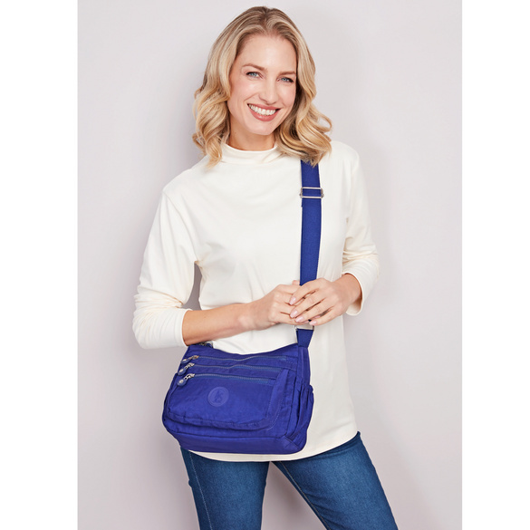 Nylon-Umhängetasche "Inga" mit RFID-Schutz marine