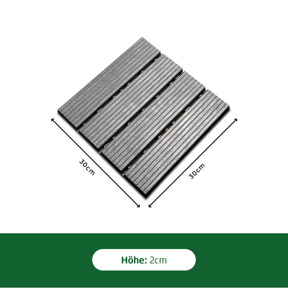 Klick-Gartenfliesen grau 8er-Set Gainsborough