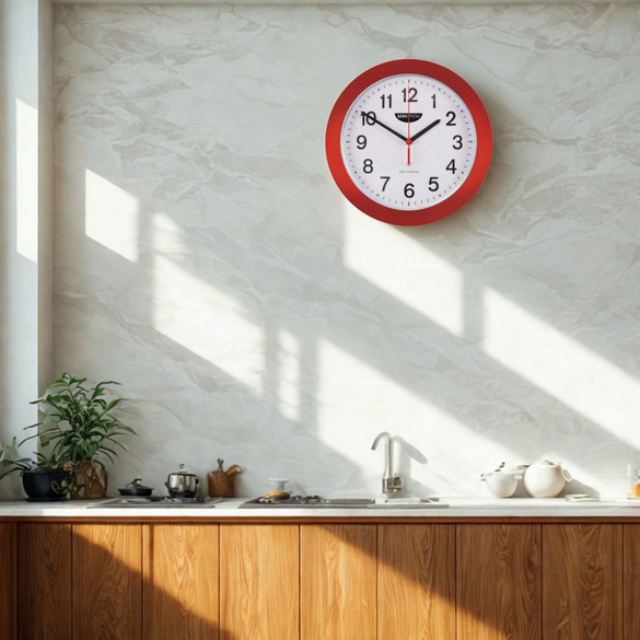 Wanduhr rot-weiß Bergström