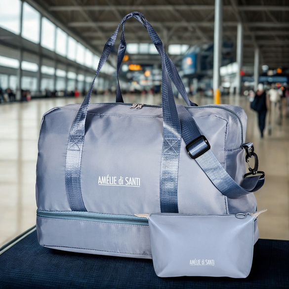 Reisetasche inkl. Kosmetiktasche hellblau Amélie di Santi