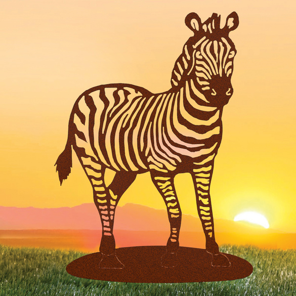 Gartenstecker Zebra-Silhouette Retro-Stil Gainsborough