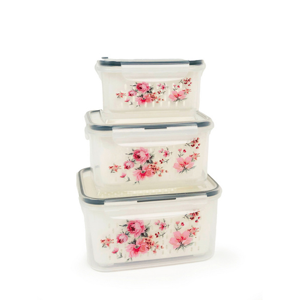 Blumenmotiv-Vorratsdosen 3er-Set