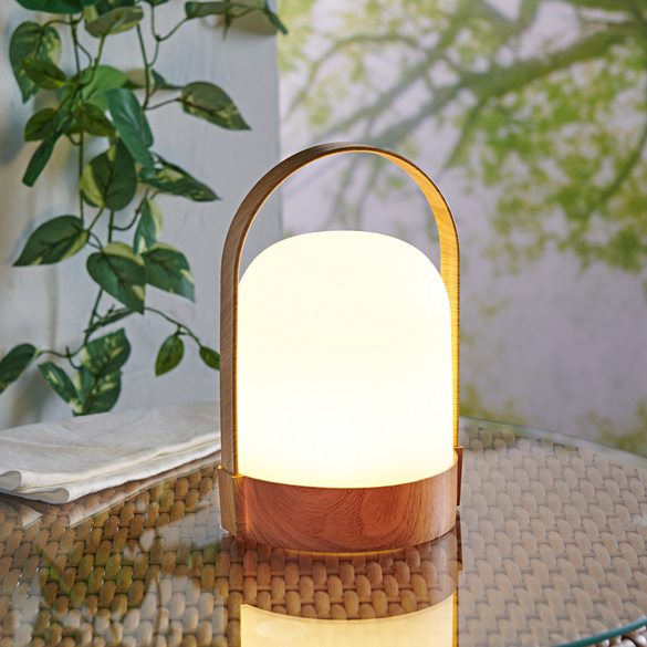 Tragbare LED-Leuchte holzfarben Eldo