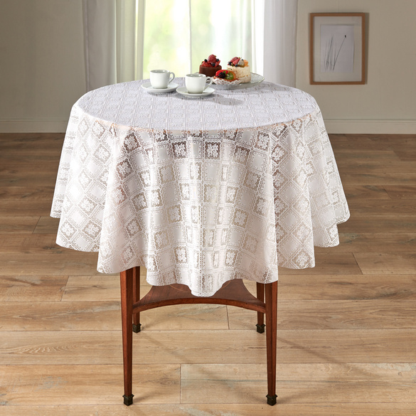 Tischdecke "Spitze" abwaschbar Ø 138 cm Eldo