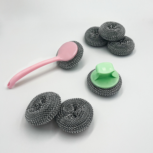 10er Set Edelstahlschwämme mit Griff