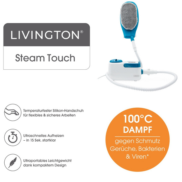 Ergonomischer Handdampf-Reiniger SteamTouch Livington