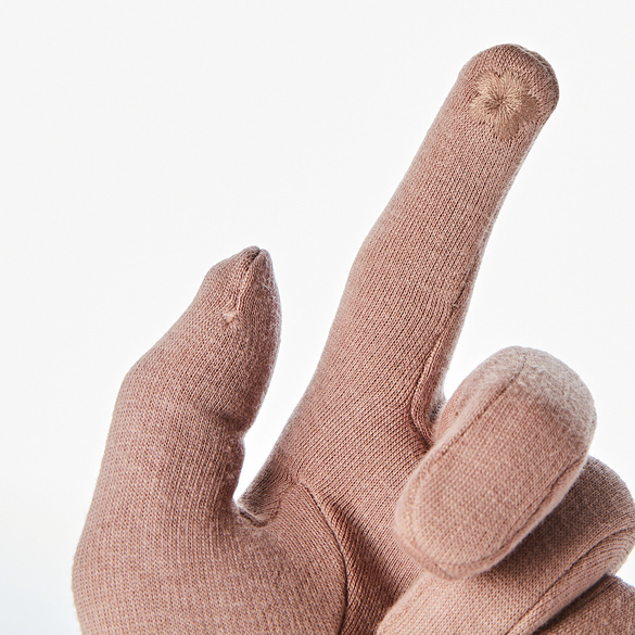 Feinstrick-Handschuh + Armstulpen 2er-Set camel