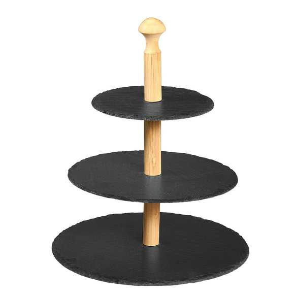 Etagere mit Schieferplatten 3-stöckig KESPER