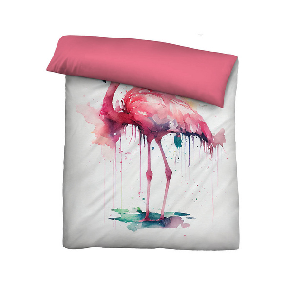 biberna Linon-Bettwäsche FLAMINGO koralle, 1x 135x200 cm + 1x 80x80 cm