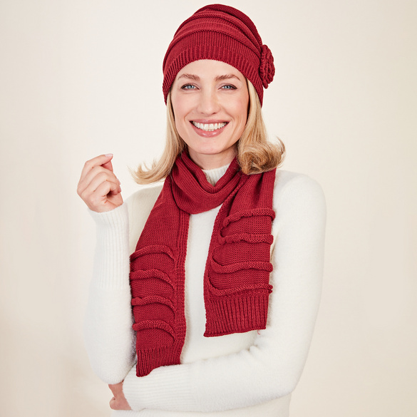 Strickschal “Mariella”  bordeaux