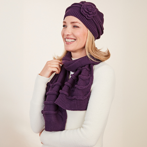 Strickmütze "Mariella" aubergine