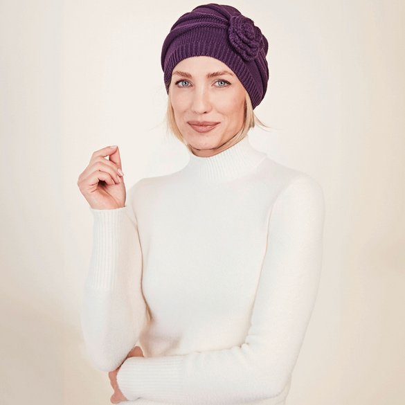 Strickmütze "Mariella" aubergine