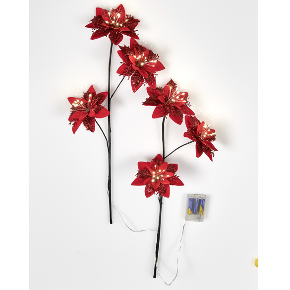 LED-Christsternzweige rot 2er-Set