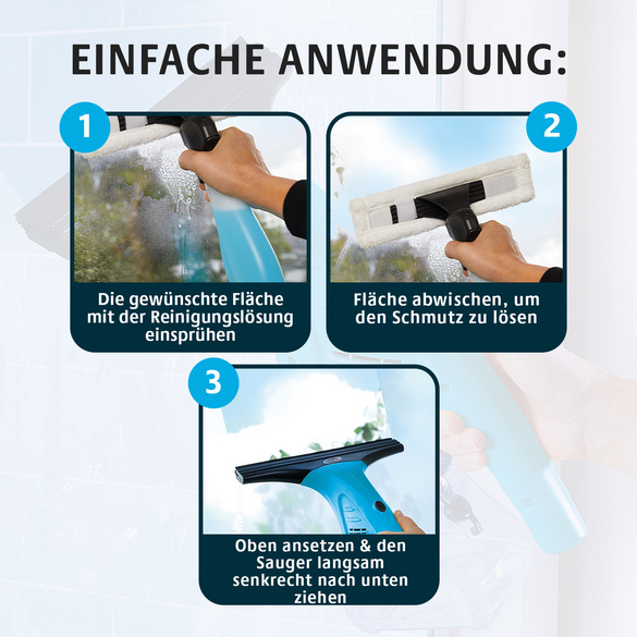 Akku-Fenstersauger kabellos