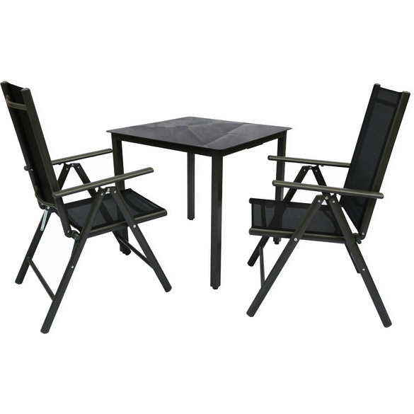 VCM 3-tlg. Sitzgruppe: 80 x 80 cm Tisch + 2 Stühle