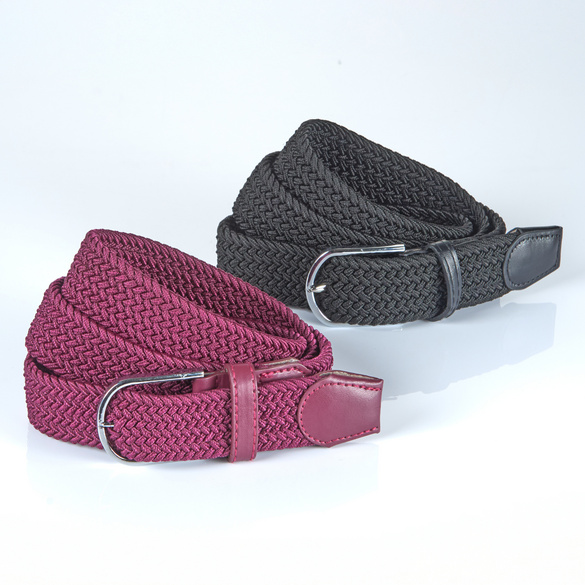 Stretch-Gürtel lila + schwarz 2er-Set