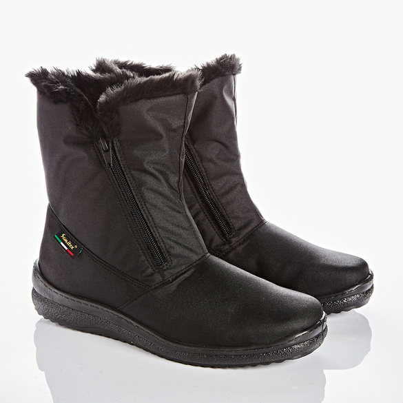 Samitex-Stiefelette mit seitlichem Reißverschluss, schwarz