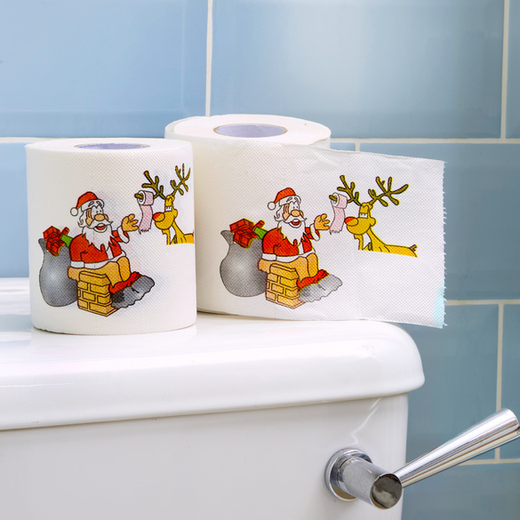 Weihnachts-Toilettenpapier 3-lagig, 2er-Set