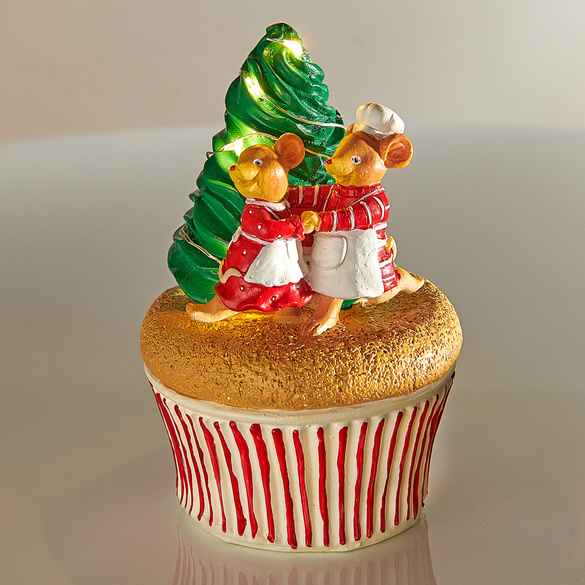 Weihnachtsmäuse auf Cupcake