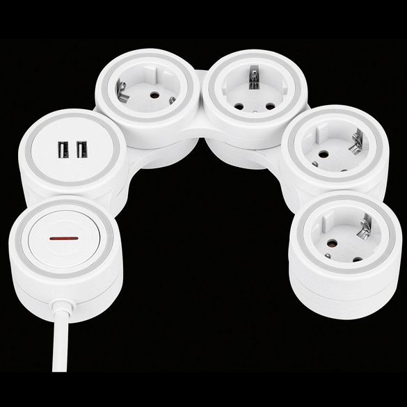 Steckdosenleiste Supraflex 4-fach mit Schalter & 2 USB REV RITTER