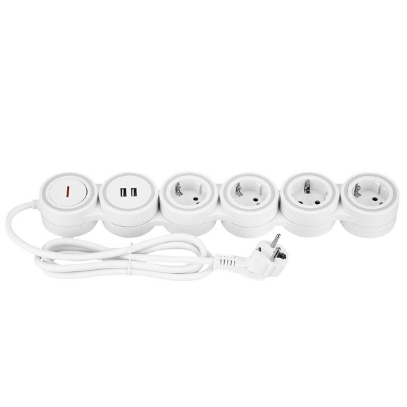 Steckdosenleiste Supraflex 4-fach mit Schalter & 2 USB REV RITTER