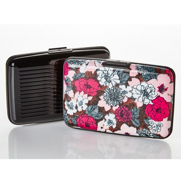 RFID-Kartenbörsen schwarz + floral 2er-Set